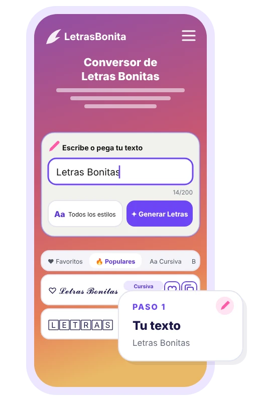 Paso 1: escribir tu texto en el generador de letras bonitas