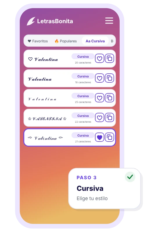Paso 3: elegir un estilo de letra para Instagram