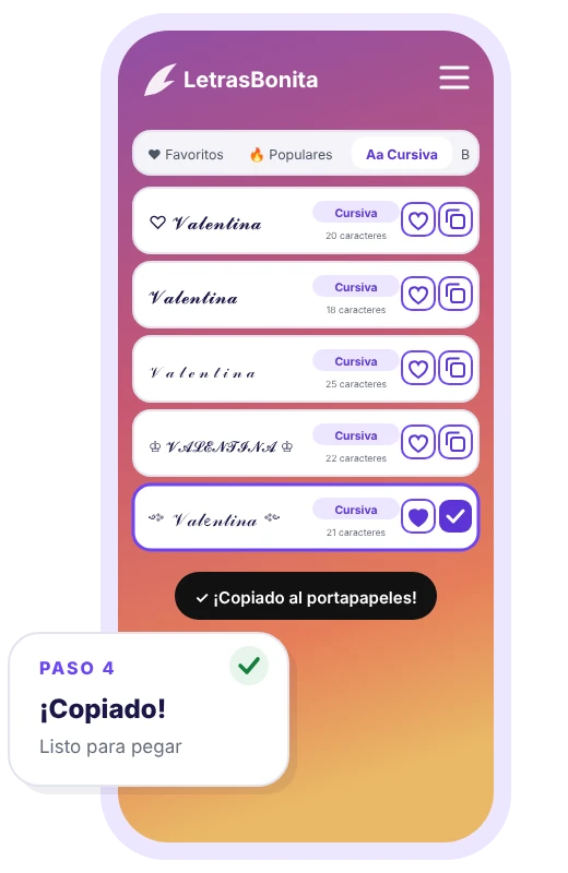 Paso 4: copiar las letras con un clic