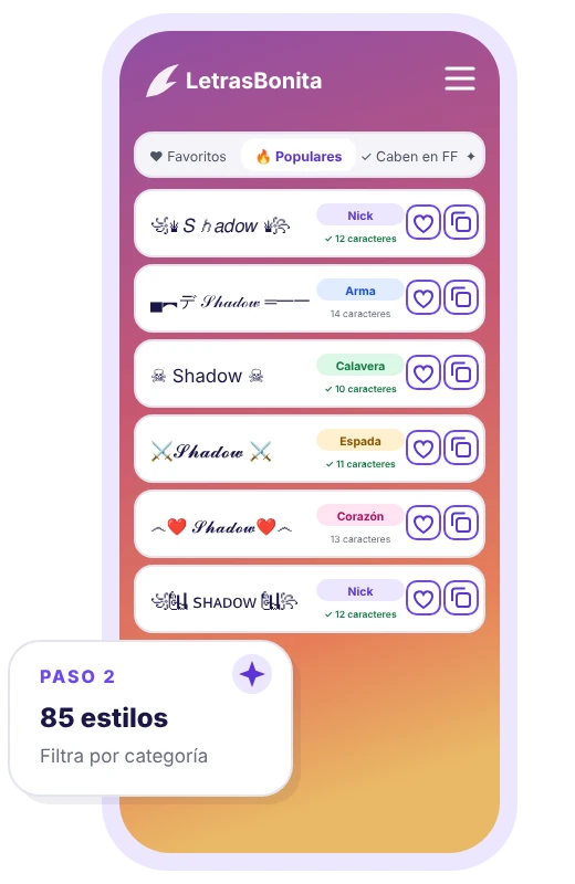 Paso 2: explorar los nombres con estilo y símbolos