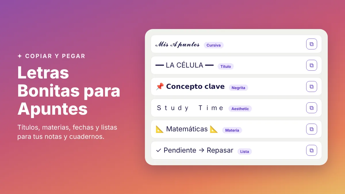 Letras Bonitas para Apuntes y Cuadernos