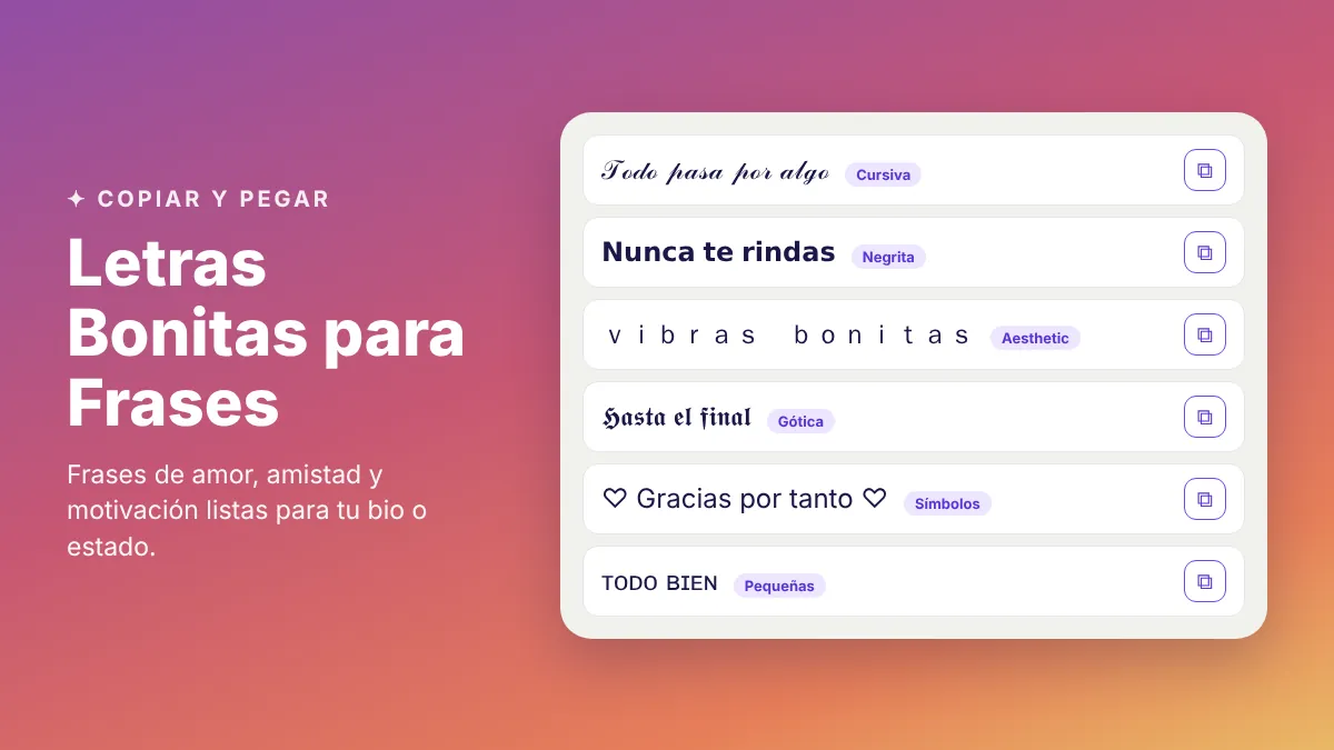 Letras Bonitas para Frases