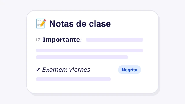 Notas de clase con títulos y datos importantes en letras bonitas